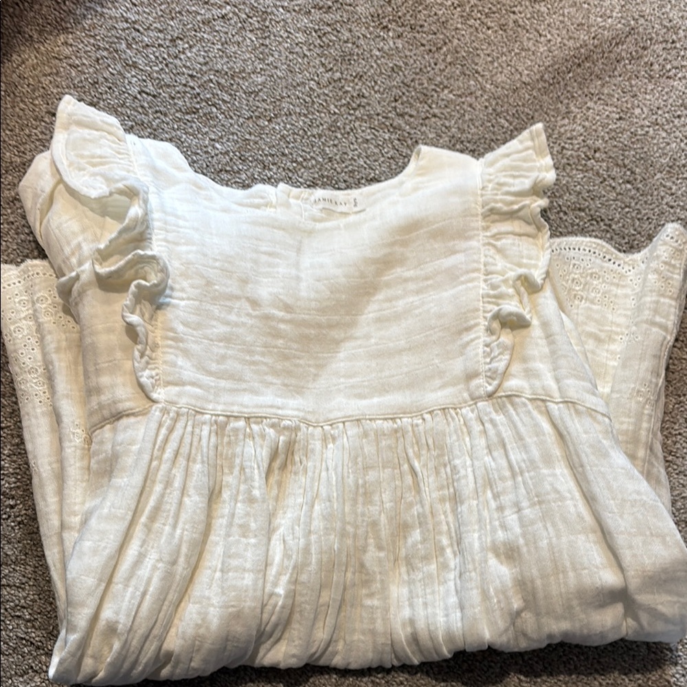 Jamie Kay White Ruffled dress in ivory